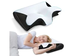 Almofada Cervical De Espuma Viscoelástica, Almofada Ortopédica Ergonómica 2 Em 1 Para Dor No Pescoço, Almofadas De Suporte Com Contorno Anatómico