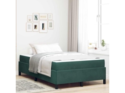 Vidaxl Estrutura Da Cama Verde Escuro 120 X 200 Cm Tecido