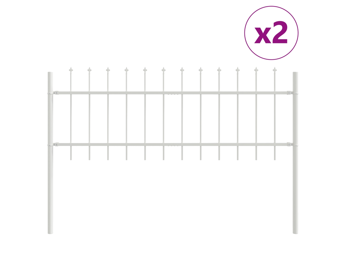 Conjunto 2 Painel De Jardim Vidaxl Branco Aço Revestido A Pó (3,4 X 0,6 M)