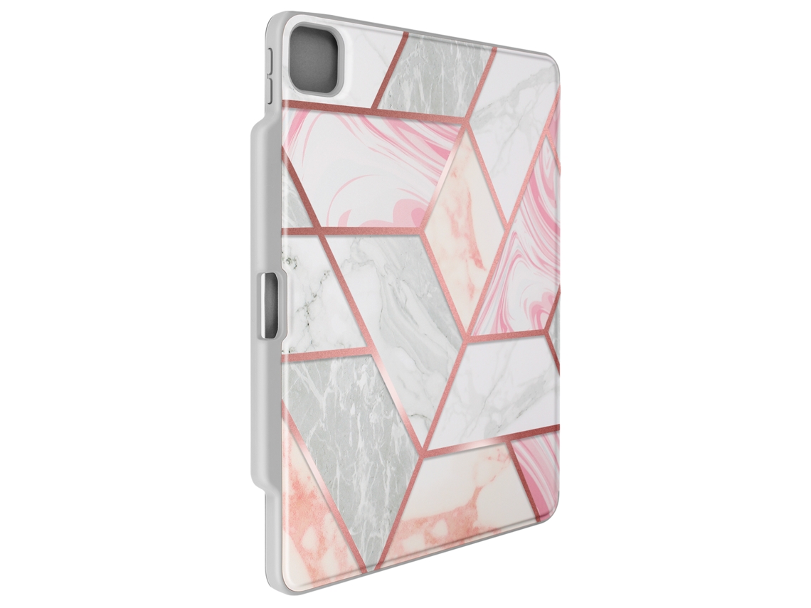 Supcase Capa de aba por iPad Pro 13 2024 Válvula tripla Suporte multi-posições Branco / Rosa