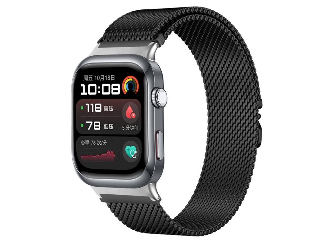Bracelete para Huawei Watch D2 Aço Inoxidável Milanês Fivela de Paraquedas Preta XIAOMOYU