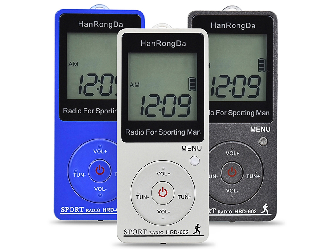 Radio Portátil Fm/am Hrd 602 Con Pantalla Lcd, Botón de Bloqueo de Auriculares Y Contador de Pasos.
