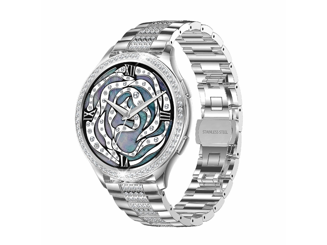 Relógio inteligente Ak53 IP67 1,32 polegadas pulseira de aço perolado VONKELIOS