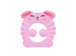 Chapéu De Lavagem Em Formato De Urso Rosa Fofo Com Botões Reguláveis, Silicone À Prova D'água Sem Bpa Para Bebê