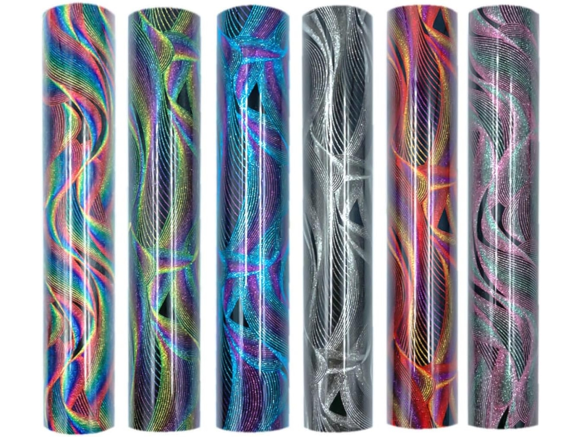 Vinil Termocolante Permanente Com Glitter Smasolo, Material Pu, 6 Folhas Para Camisetas, Bonés E Artesanato