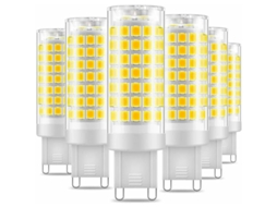 Pacote Com 6 Lâmpadas Led G9, Sem Cintilação, Lâmpadas Led De 9 W, Branco Frio 6000 Null Brilvibera