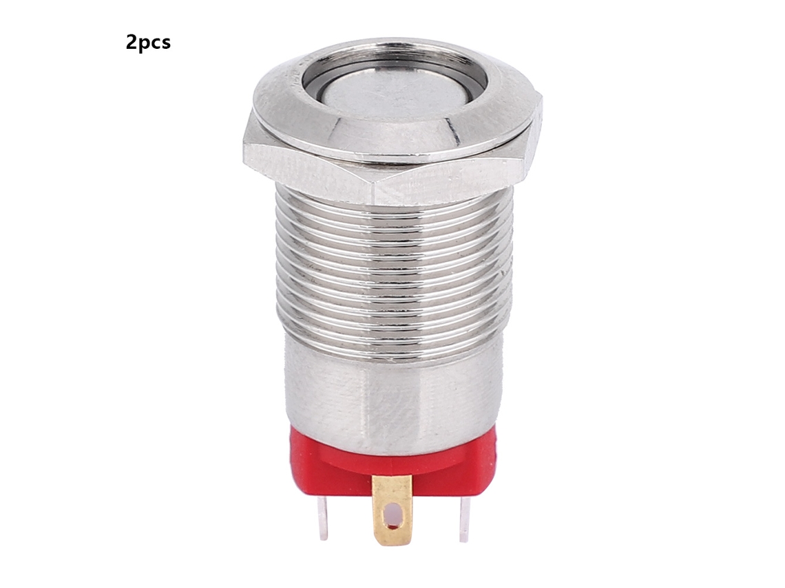 Interruptor Push Button Metal 12mm 4 pino com Led Ip66 Ik09