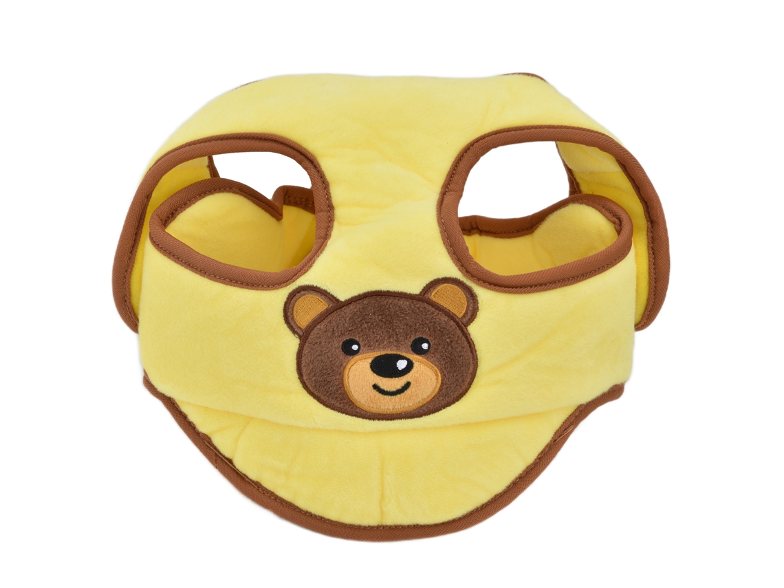 Casco De Seguridad Para Bebé Con Patrón De Dibujos Animados Ajustable Y Transpirable Protector Cabeza Amarillo