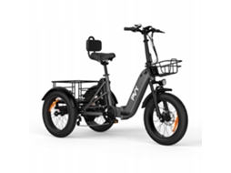 Triciclo Elétrico Urbano Dobrável PVY F20, 1000w 48v 21ah, Autonomia Máxima de 80km, Pneus Largos de 20", Preto