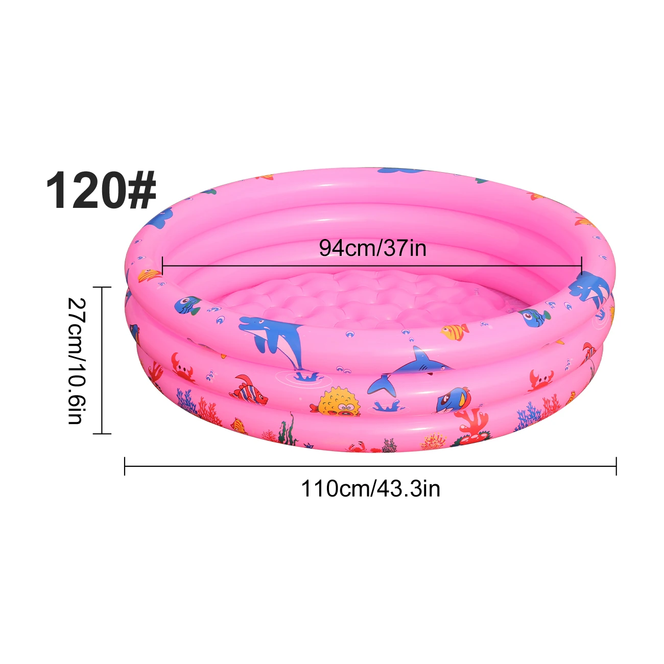 (rosa 120) 1 Piscina Inflável Portátil Redonda De Pvc