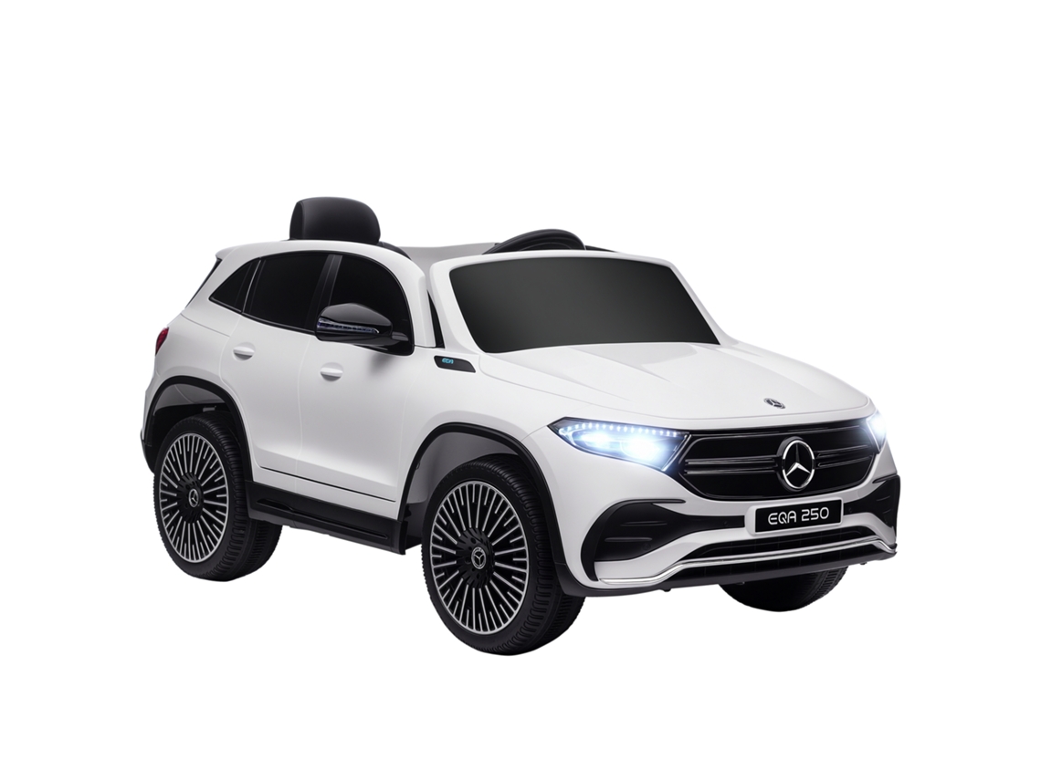 Carro Elétrico para Crianças Mercedes benz Eqa 12v com Música Buzina Velocidade 3 8 Km/h 111.5x69x52.5 Cm Branco FYNTERA EUROPA