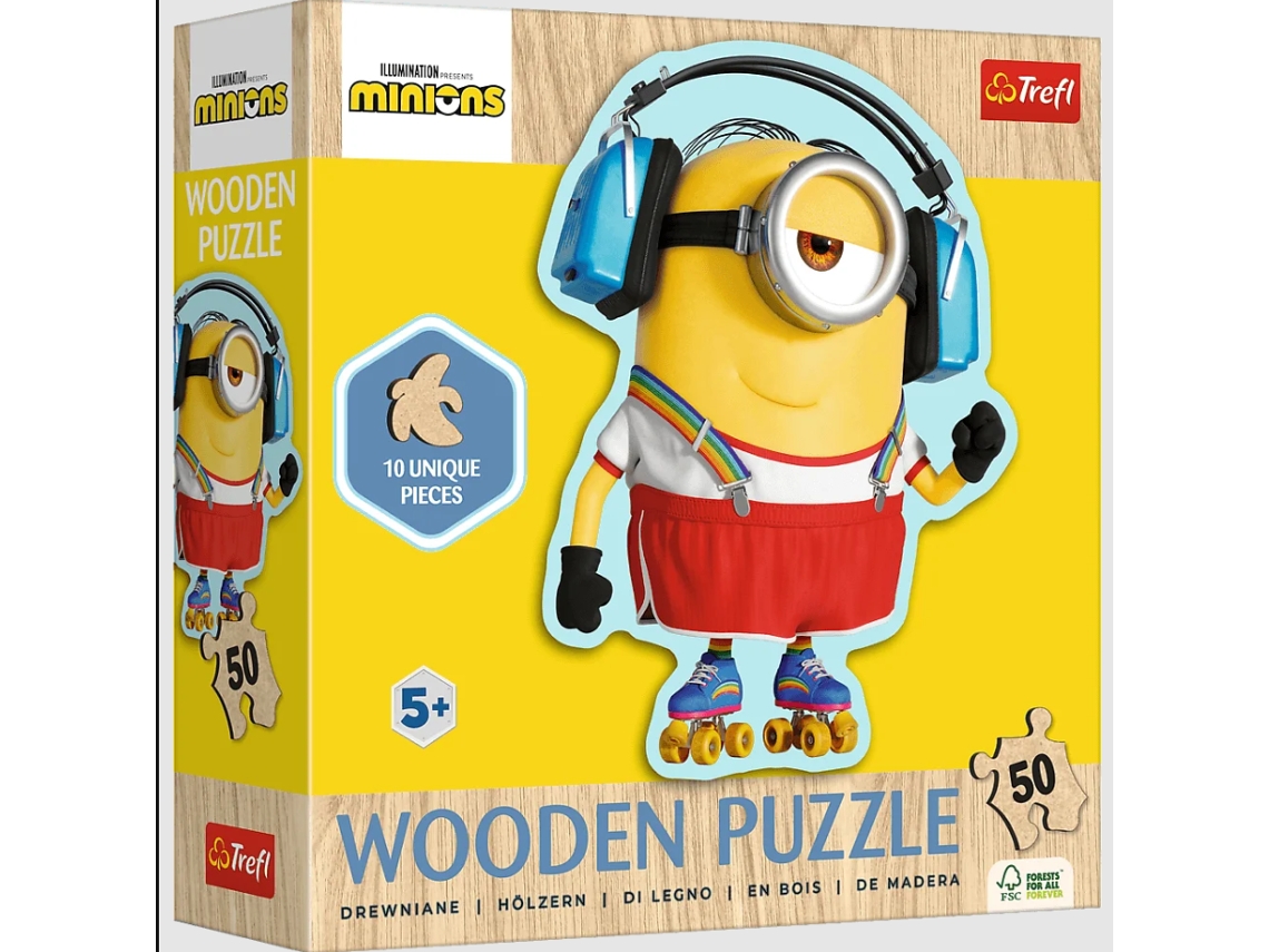 Puzzle 50 Puzzle De Madeira Konturowe Szalony Minionek Trefl 20239 Trefl Puzzle