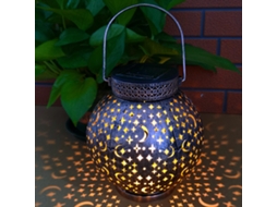 Lâmpada Solar Externa Jardim Arte de Ferro Projeção Sol Lua Estrela | S/MARCA