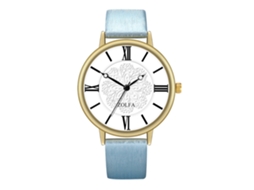 Reloj De Pulsera De Cuarzo Para Hombre Y Mujer Con Dial Redondo Moda (azul)