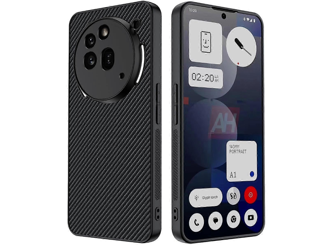 Capa Ultrafina Com Impressão De Textura De Fibra De Carbono Para Nothing Phone 3a Pro
