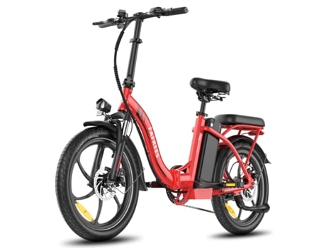 Bicicleta Elétrica Fafrees F20 Motor 250w Bateria 36v20ah Pneus De 20 Polegadas Travões De Disco Mecânicos Vermelho