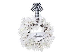 Coroa de Primavera com Flores Artificiais Brancas LAXISCREED