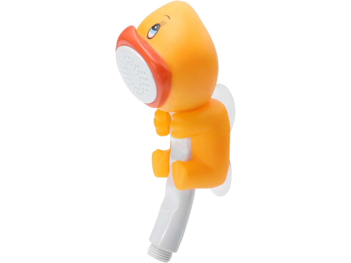 Chuveiro Mão Com Ventosa, Resistente, Amarelo, Acessório Infantil Para Banheiro Com Senho Animado