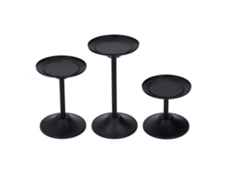 Suportes de Velas Retro Moderno Preto Conjunto 3