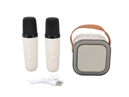 Máquina de karaokê portátil Bluetooth com 2 microfones