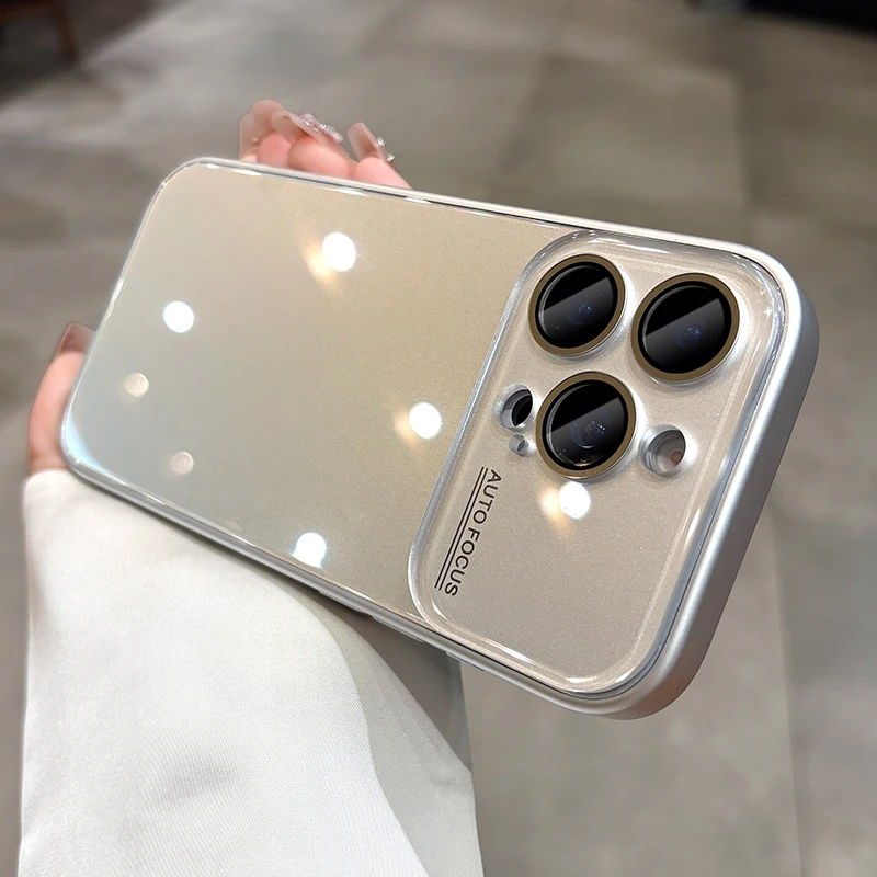 Capa Protetora De Câmera Em Vidro Temperado (para Iphone 15 Pro Max, Prata), Com Estrutura Rígida À Prova De Choque.