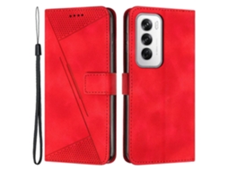 Capa Dobrável De Couro Com Padrão Triangular Para Oppo Reno12 5g (global)