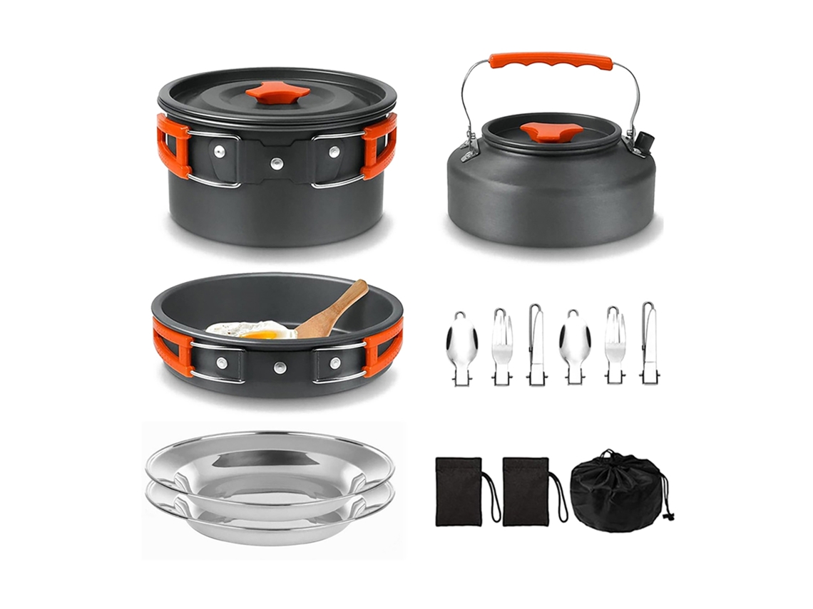 Conjunto de Panelas de Camping Antiaderente Leve