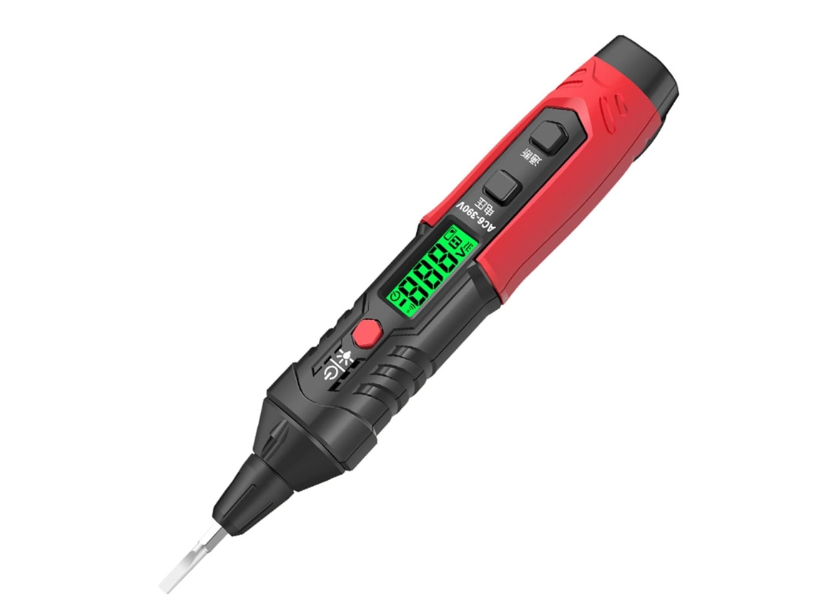 Testador De Tensão Sem Contato Para Baixa Tensão Com Indicador Sonoro (ac6v-390v) E Indicadores De Alarme Led