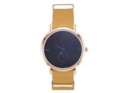 Relógio Analógico de Quartzo Masculino com Pulseira de Náilon Estilo Simples Amarelo