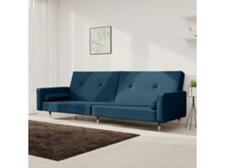 Vidaxl Sofá-cama 2 Lugares Com Duas Almofadas Veludo Azul
