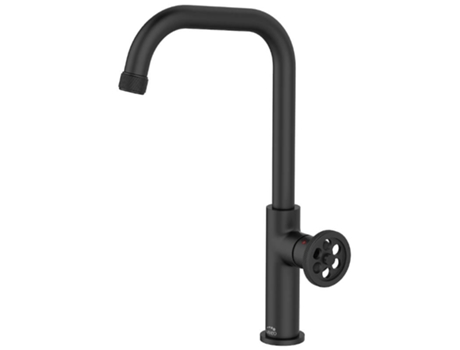 Torneira de Cozinha LAVEO de Pé em Latão Preto de Estilo Industrial com Misturador Cerâmico