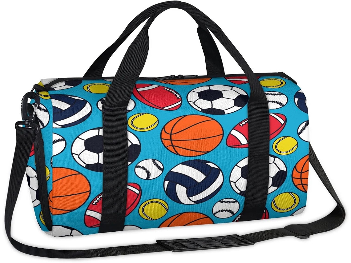 Bolsa Esportiva para o Fim de Semana Tecido Poliéste 45 X 21 5 23 Cm Estampa Pa Design Du