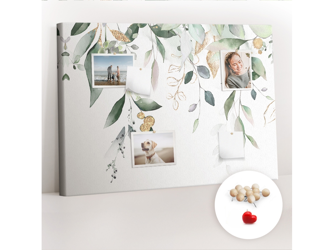 Lousa De Cortiça Folhas, Natureza E Plantas Para O Escritório Espelharte (100x70 Cm)