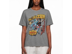 Rockinstone Bill And Ted Swoopy Japanese Text Heather Graphite Adult T-shirt Size:s