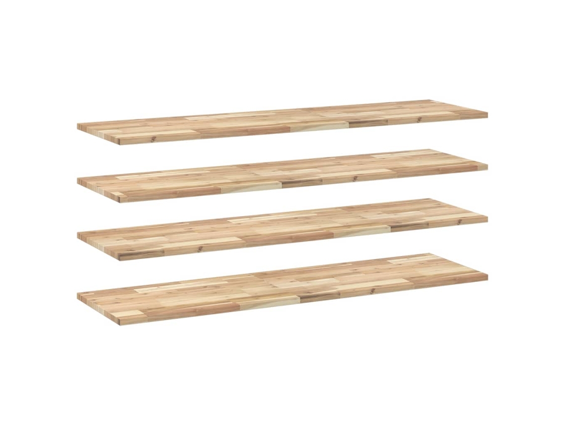 Conjunto 4 Prateleira flutuante VIDAXL Marrom Madeira de acácia (120x40x2 cm)