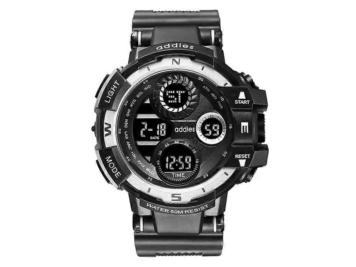 Relógio Eletrônico Multifuncional Esportivo Para Homens Addies My-1901 Com Três Janelas De Led Luminosas, Compatível Com Calendário, Despertador, Cron