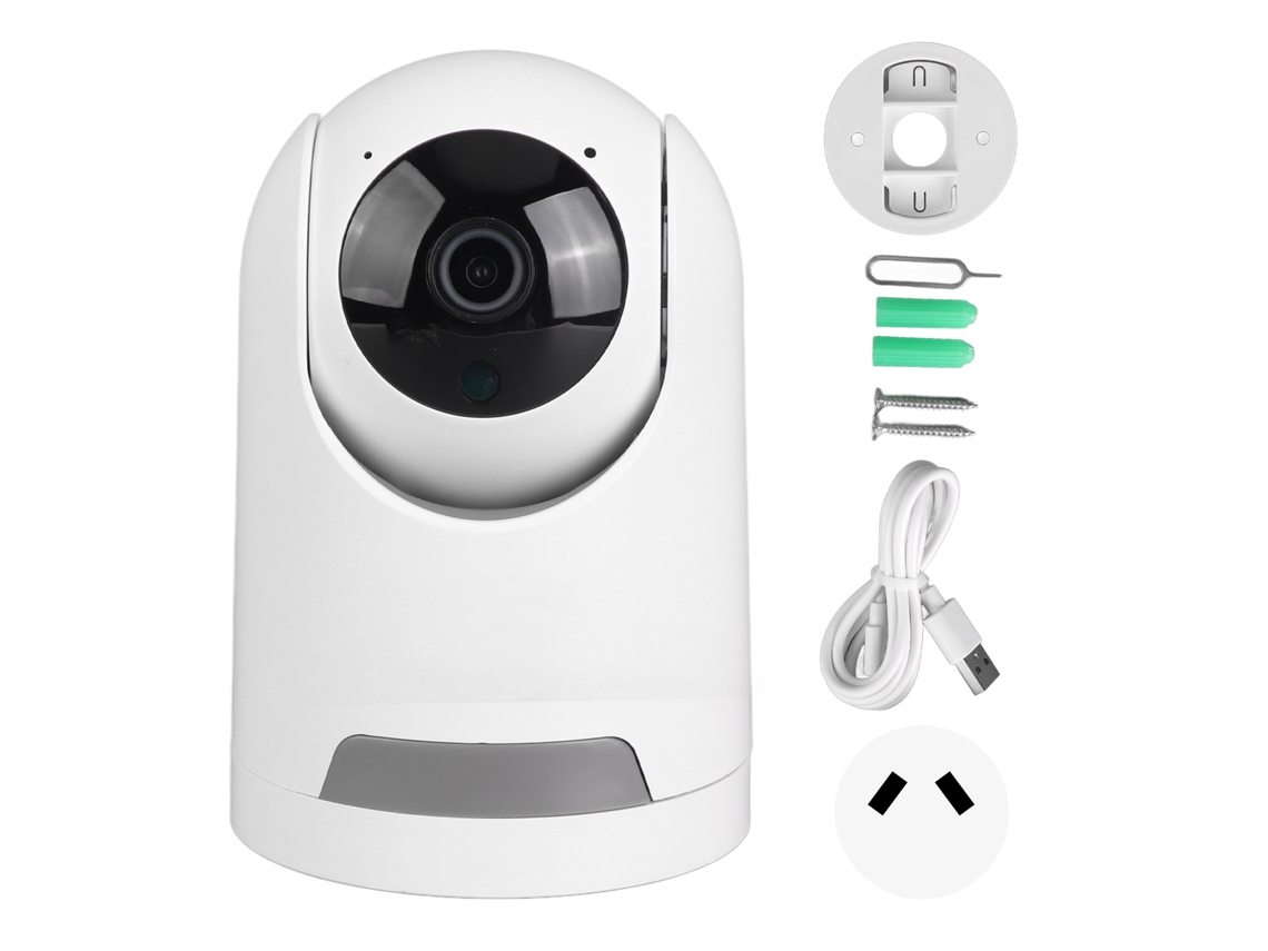 Câmera de Segurança Sem Fio 2mp Visão Noturna Colorida Wifi com Detecção de Movimento e Alarme Plug Au