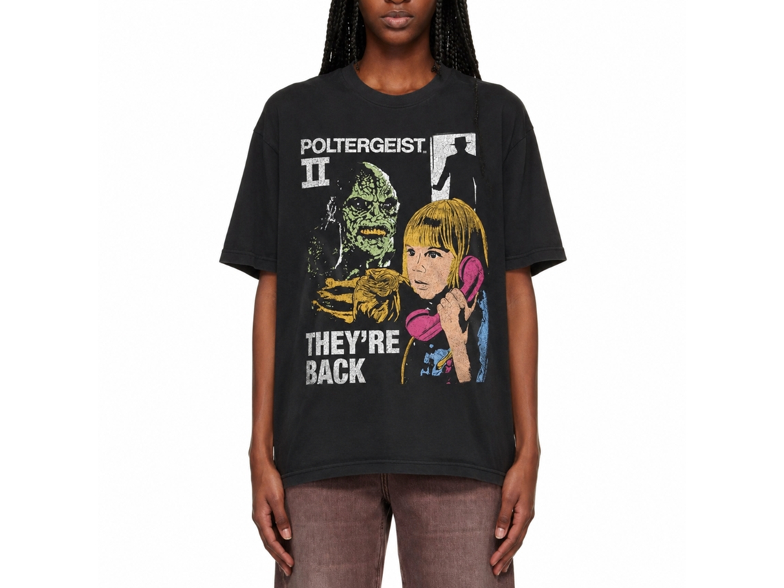 Rockinstone Poltergeist Carol Anne And The Beast Black Adult T-shirt Size:xxl
