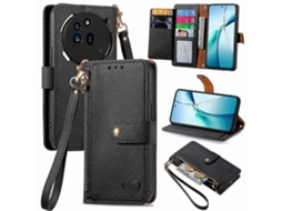 Capa De Couro Para Celular Com Cordão E Zíper Love
