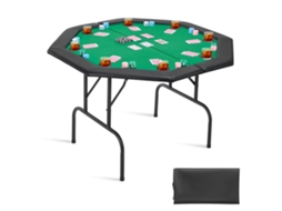 Mesa de Poker Dobrável para 8 Jogadores Texas Holdem 1260 x 1260 x 750 Mm Vevor