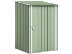 Abrigo Jardim 100x103x160 Cm Metálico 1 Porta Fecho Armazenamento Ferramentas Verde Claro
