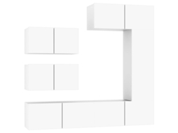 Conjunto TV Mover 6 Peças Madeira Processada Branco MAISON EXCLUSIVE