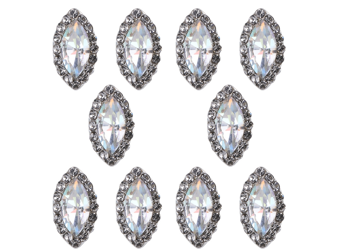 10pcs Decoração De Unhas Com Zircão E Strass De Liga Brilhante Gotas Para Manicure E Artesanato Diy 10277