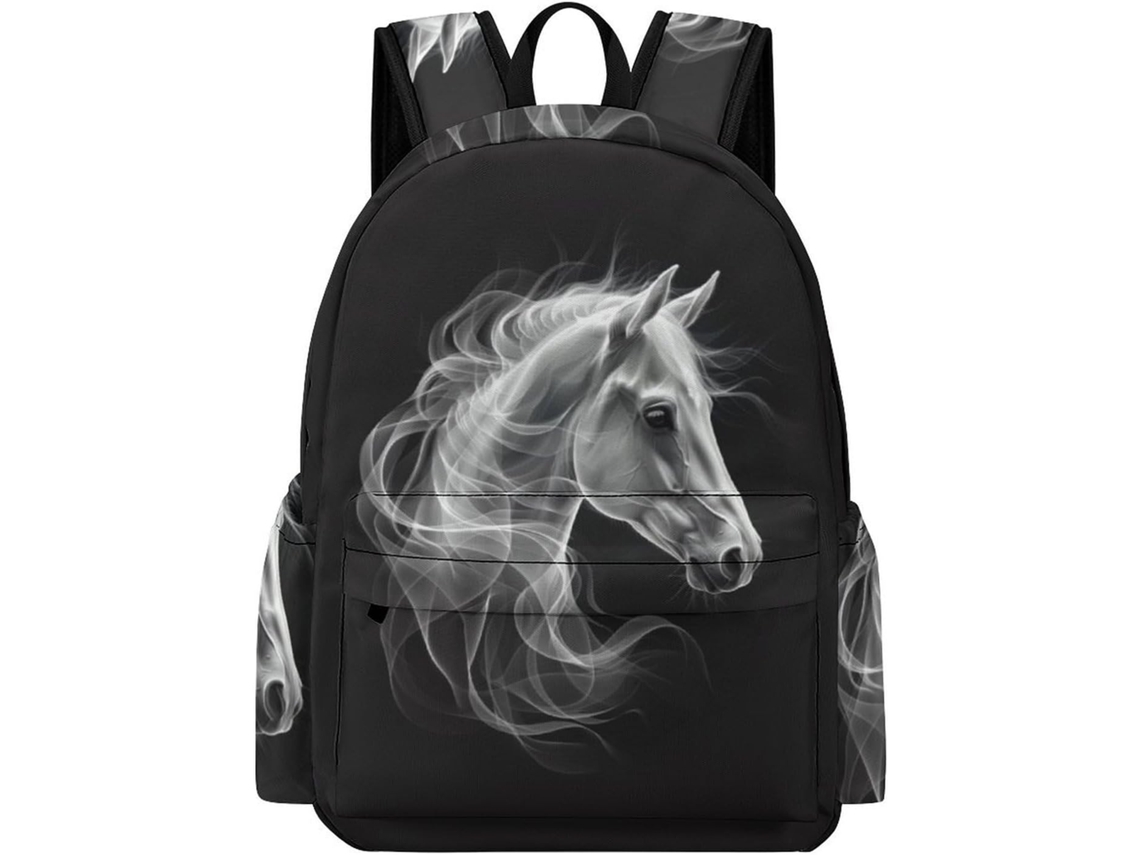 Mochila Escolar Feminina Com Estampa Cavalos Para O Ensino Fundamental (cm1), Grande De Animais Meninos Em