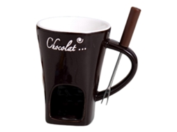 Caneca De Fondue Chocolate 130ml Em Cerâmica Com Garfos Para Derreter Chocolate, Queijo E Manteiga. Fácil Limpar Versátil. Aquaforge