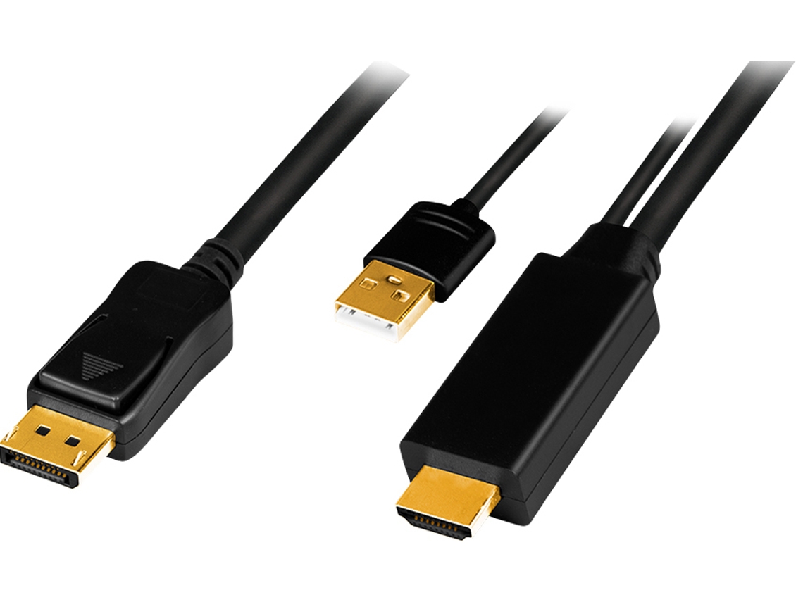 Cabo LOGILINK Hdmi Hdmi-A Usb-A Plugue Displayport