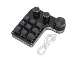 Lurelia Teclado Mecânico Programável Para Minijogos, Com Botão De Ajuste, Retroiluminação Rgb, Switches Azuis, Operação Manual E Conexão Usb