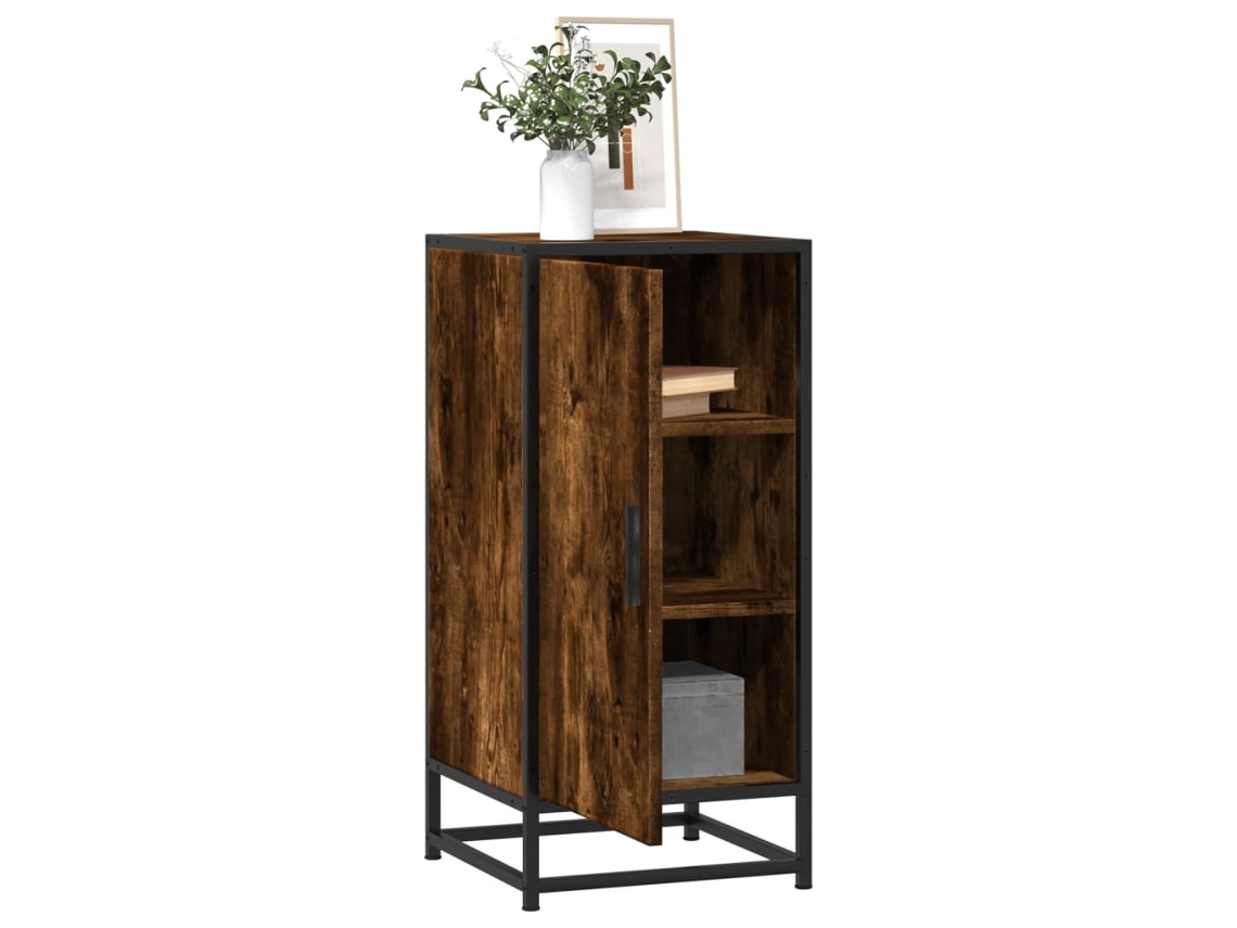Aparador 35,5x35x76 cm Derivado madera/metal Roble Ahumado