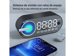 Rádio Relógio Despertador Recarregável com Alto falante Bluetooth MDUG (preto)