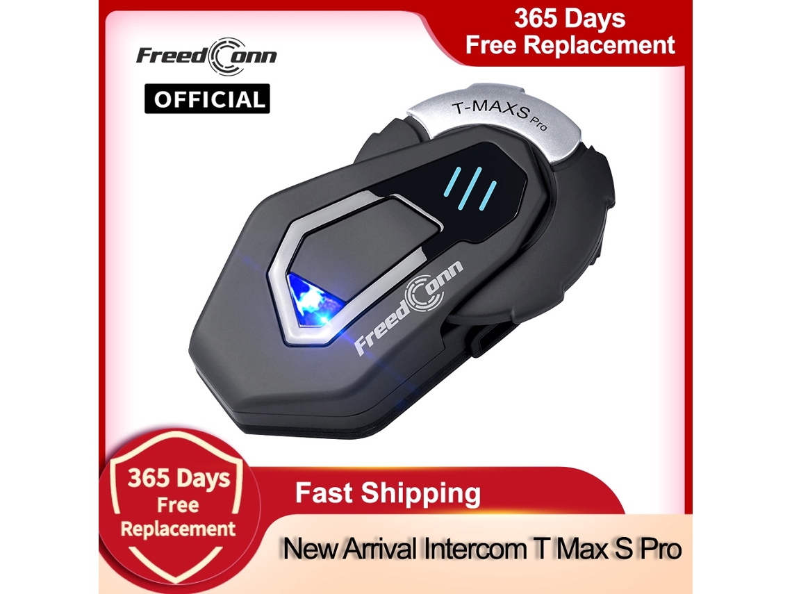 Fone de Ouvido Intercomunicador para Capacete de Motocicleta Freedconn, Bluetooth, Música FM, À Prova D'água AQUAFORGE